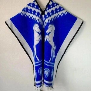 San Patricio Blue Horse Poncho